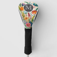 Wildflower Boho Watercolor Golf Head Cover