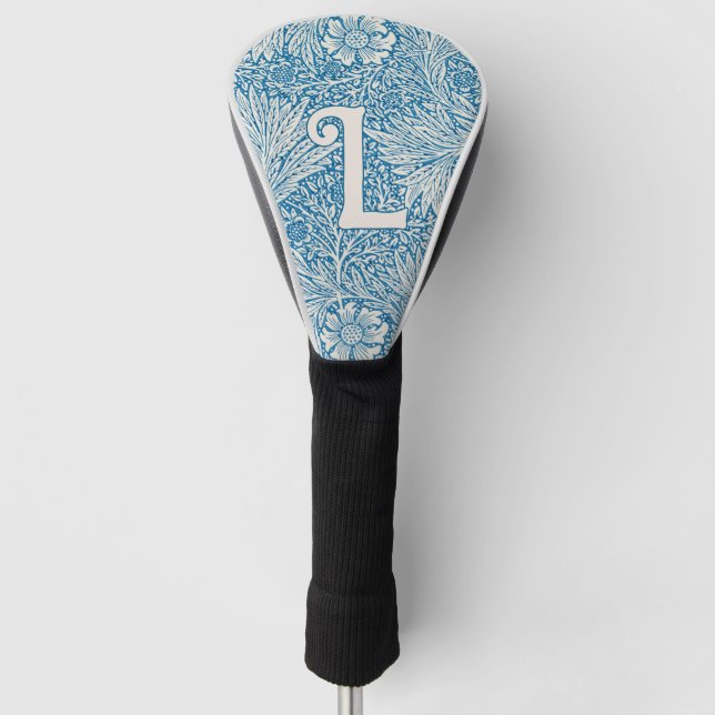 Couvre-club De Golf William Morris Blue Marigold Monogramme (Devant)