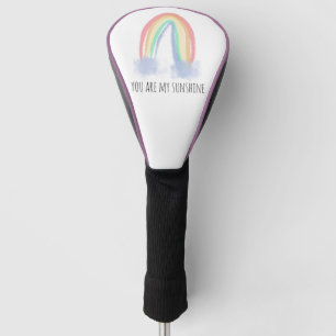 Couvre-club De Golf You are my sunshine watercolor painted rainbow
