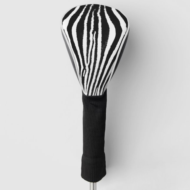 Couvre-club De Golf Zebra rayures noir et blanc couverture de golf (Devant)