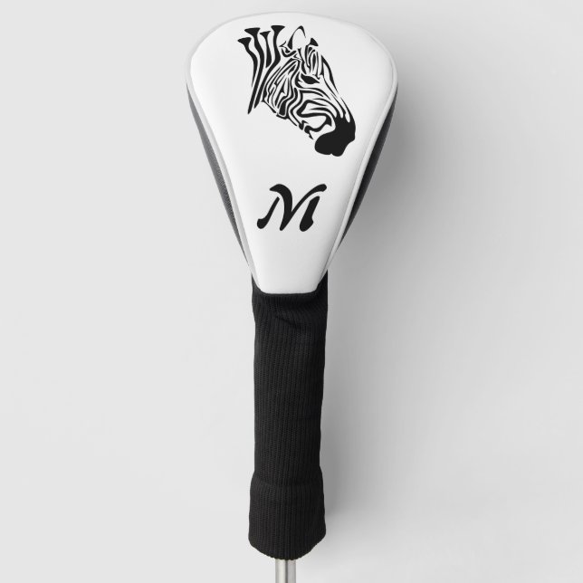 Couvre-club De Golf Zèbre avec bandes noires torsadées (Devant)