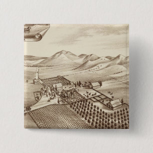 Cove Ranch, Tulare Co, Cal 2 Inch Square Button