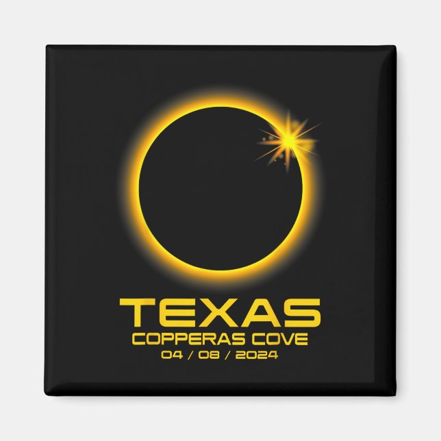 Cove Texas Tx Total Solar Eclipse 2024  Magnet (Front)