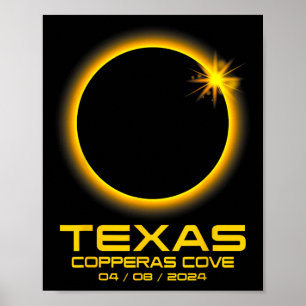 Cove Texas Tx Total Solar Eclipse 2024  Poster