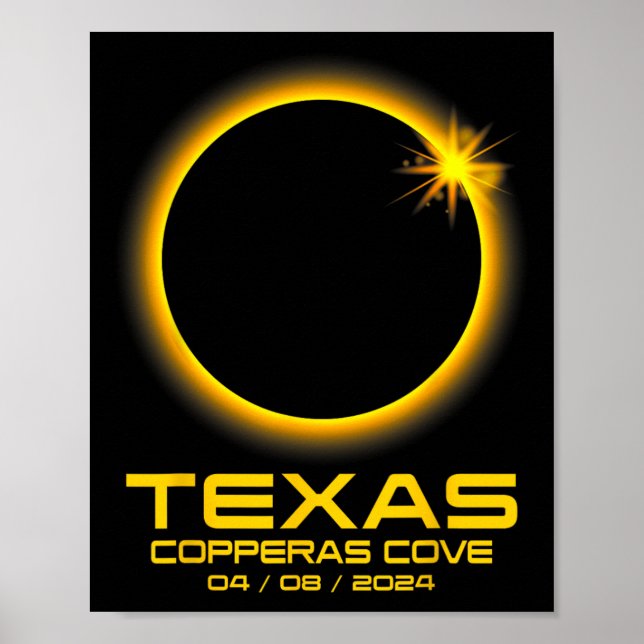 Cove Texas Tx Total Solar Eclipse 2024  Poster (Front)