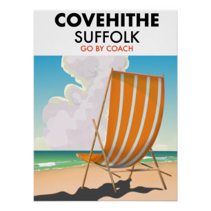 Covehithe suffolk beach travel poster