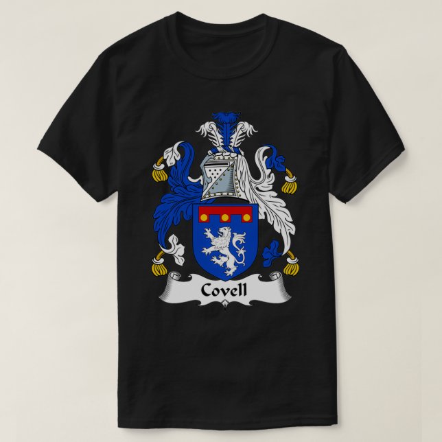 Covell Coat of Arms Family Crest  T-Shirt (Design Front)