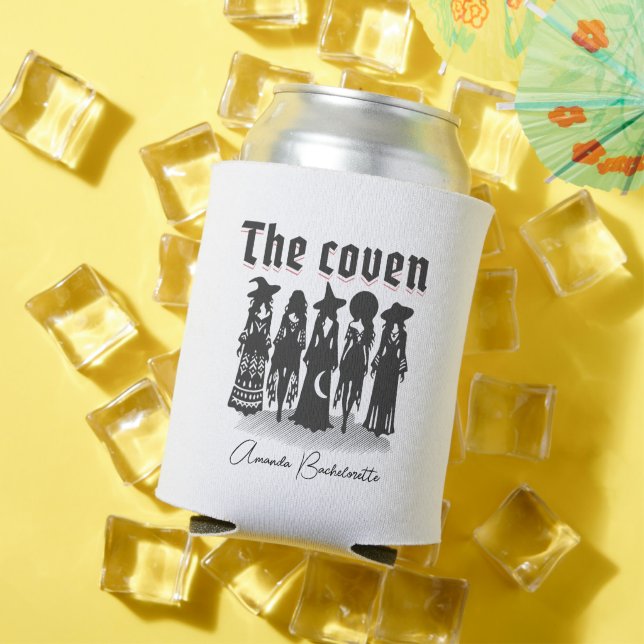 coven gothic witchy bachelorette party custom name can cooler (In Situ Summer)