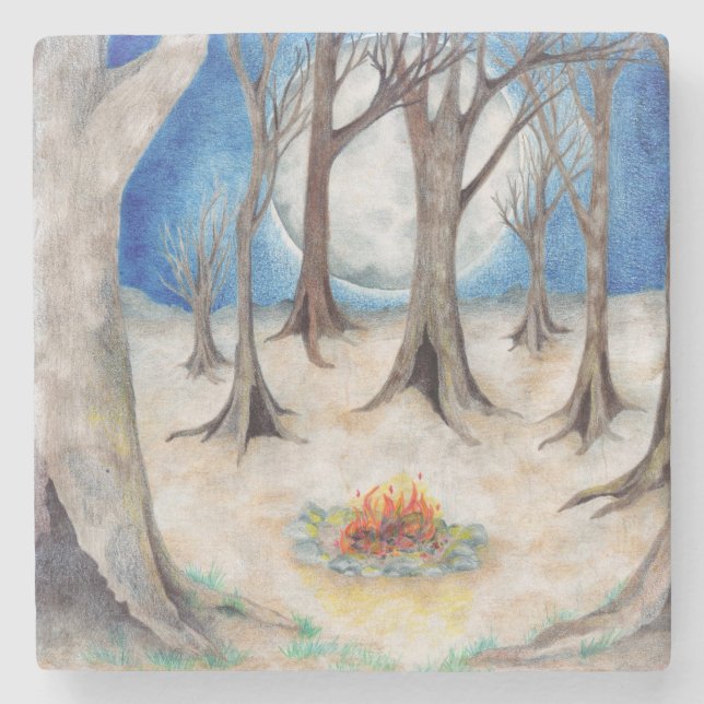 "Coven of Trees" Stone Coaster (Front)