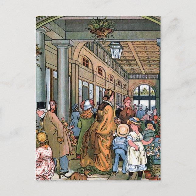 "Covent Garden, London" Vintage Illustration Postcard (Front)