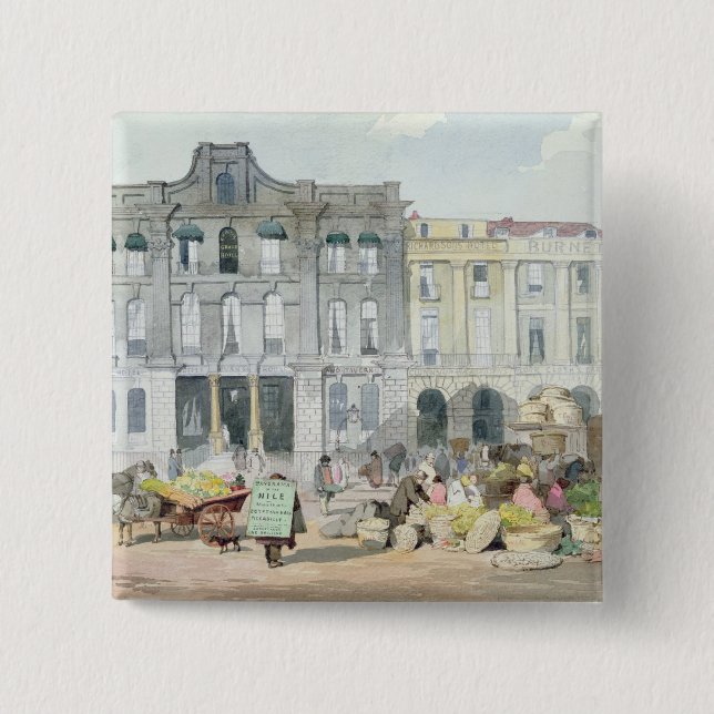 Covent Garden Market 2 Inch Square Button (Front)