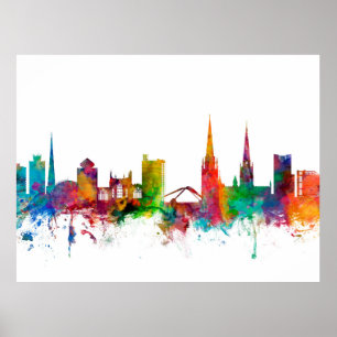 Coventry England Skyline Poster