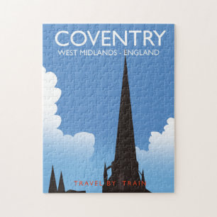 Coventry West Midlands England Train travel poster Jigsaw Puzzle