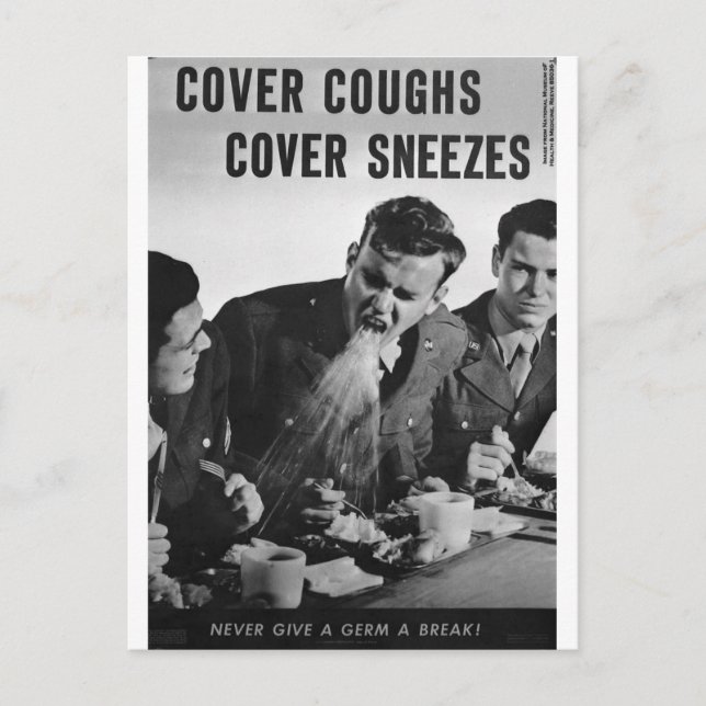 Cover coughs cover sneezes postcard (Front)
