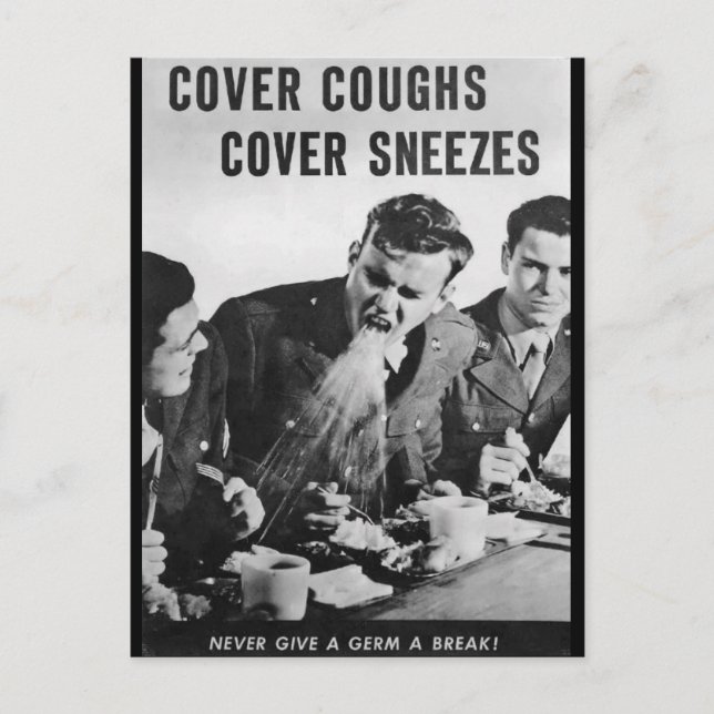 Cover Coughs, Cover Sneezes Postcard (Front)