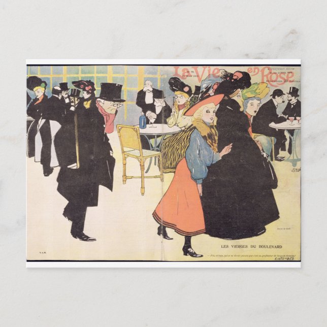 Cover illustration for 'La Vie en Rose', 1903 (col Postcard (Front)