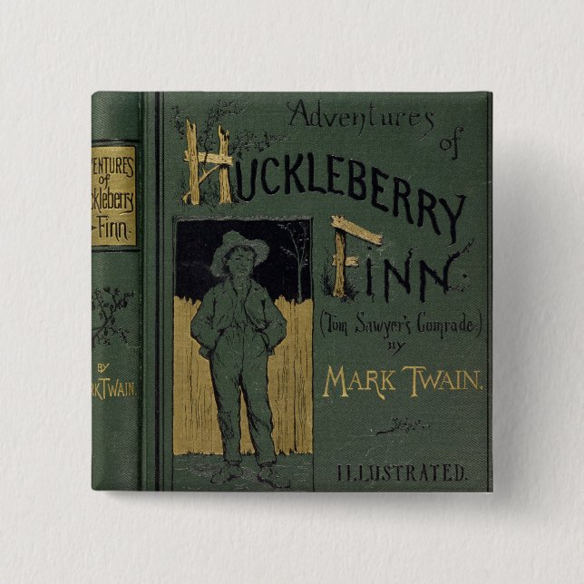 Cover of 'Adventures of Huckleberry Finn' by Mark 2 Inch Square Button (Front)