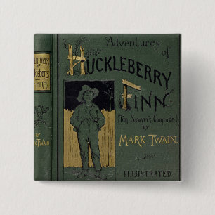 Cover of 'Adventures of Huckleberry Finn' by Mark 2 Inch Square Button