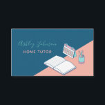 Cover Teacher Private Home Tutor Two Colour Elegan Business Card<br><div class="desc">These business cards are perfect for teacher or private tutor. Easily add your own details by clicking on the "personalize this template" option.</div>