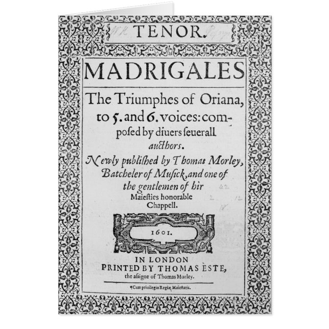 Cover to the Tenor part (Front)