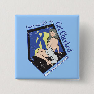 Cover Your Assets GET Checked - Colon Cancer 2 Inch Square Button