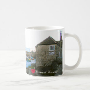 Coverack Harbour Post Office & Fishing Boat Photo Coffee Mug