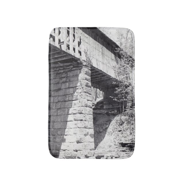 Covered Bridge Bath Mat (Front Vertical)