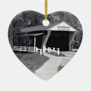 Covered Bridge Ceramic Ornament