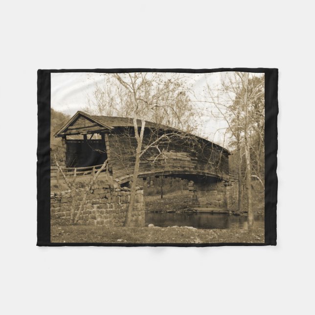 Covered Bridge Fleece Blanket (Front (Horizontal))