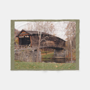 Covered Bridge Fleece Blanket