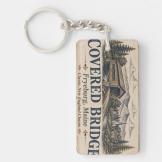 Covered Bridge Fryeburg Maine Rectangle Acrylic Ke Keychain