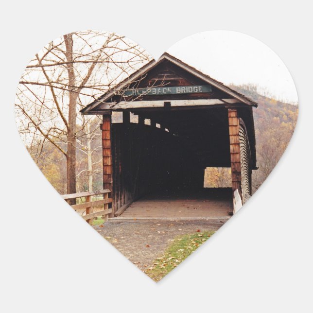 Covered Bridge Heart Sticker (Front)