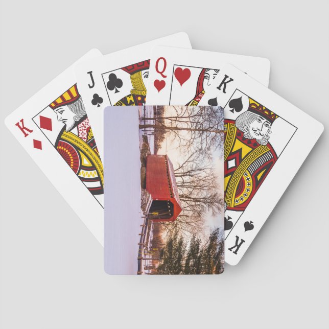 Covered Bridge in Frederick County Maryland Playing Cards (Back)