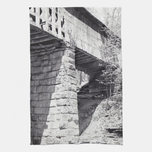 Covered Bridge Kitchen Towel (Vertical)