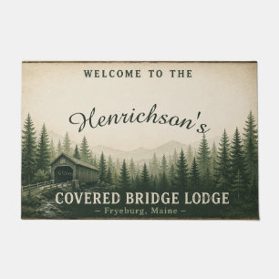 Covered Bridge Lodge Fryeburg Maine Personalized Doormat