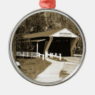 Covered Bridge Metal Ornament