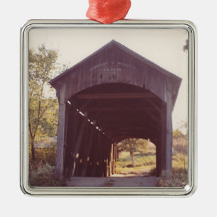 Covered Bridge Metal Ornament