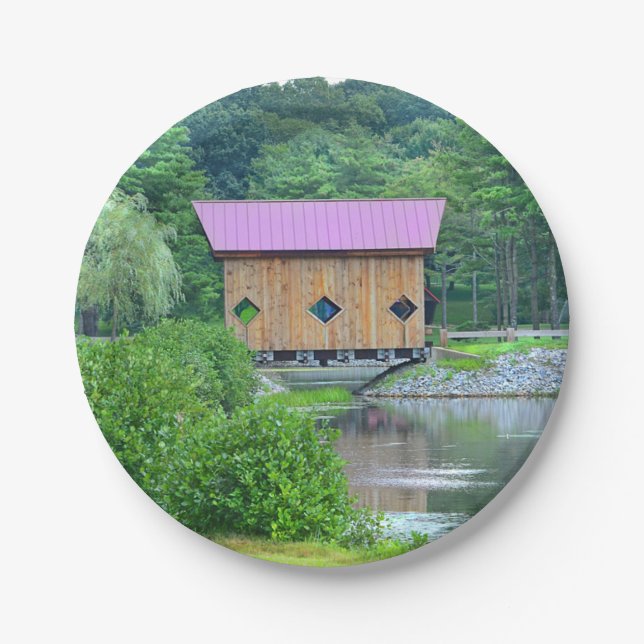 Covered Bridge Paper Plate (Front)