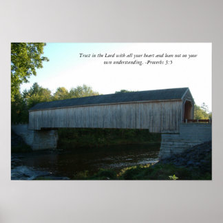 Covered Bridge Poster with Bible Verse