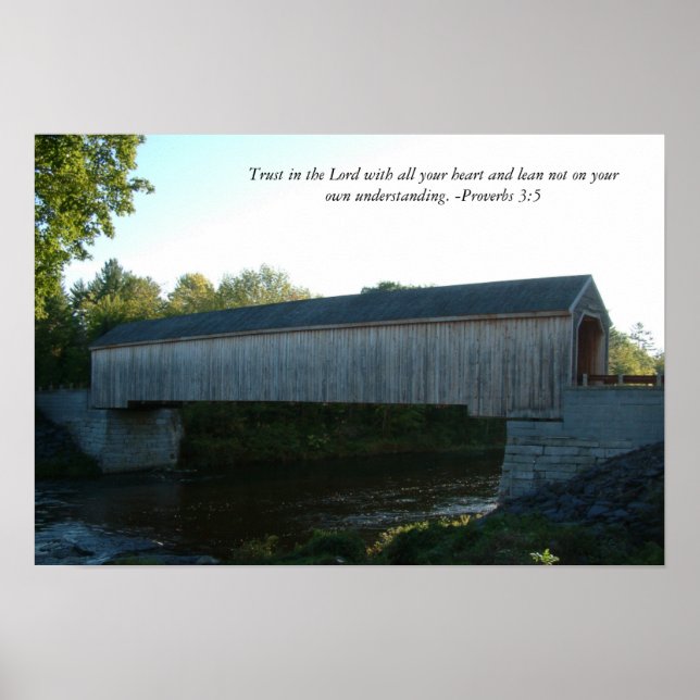 Covered Bridge Poster with Bible Verse (Front)