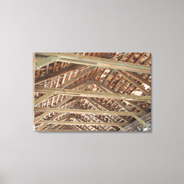 Covered Bridge Roof Interior Canvas Print (Front)