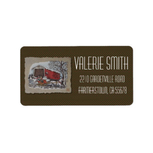 Covered Bridge & Sleigh Label