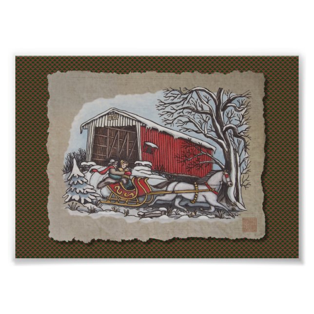 Covered Bridge & Sleigh Photo Print (Front)