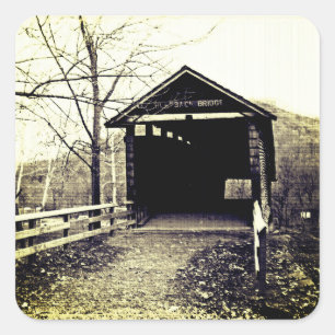 Covered Bridge Square Sticker