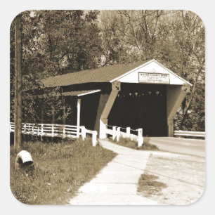 Covered Bridge Square Sticker