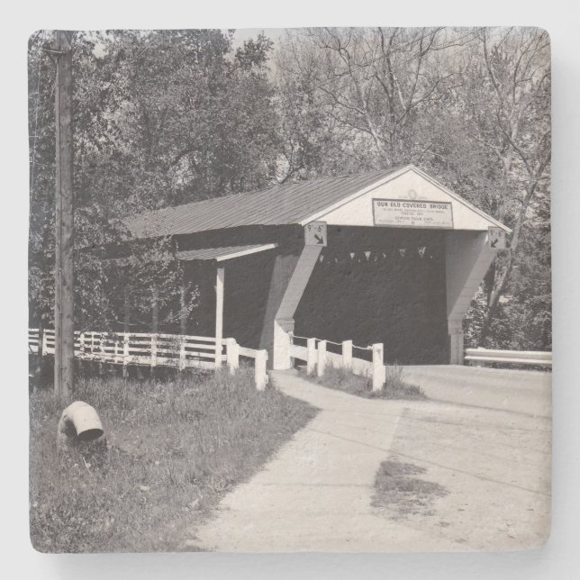 Covered Bridge Stone Coaster (Front)