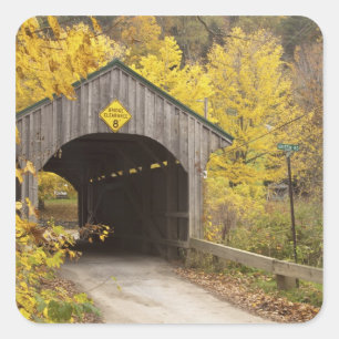 Covered bridge, Vermont, USA 2 Square Sticker