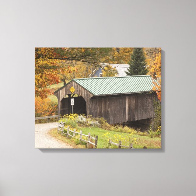 Covered bridge, Vermont, USA Canvas Print (Front)