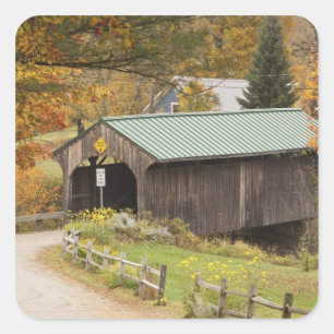 Covered bridge, Vermont, USA Square Sticker