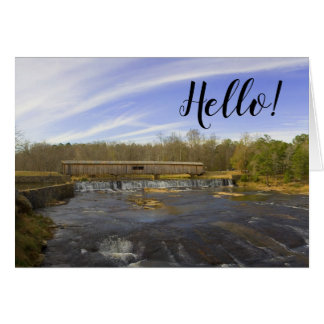Covered Bridge Watson Mill St Park Hello Note Card